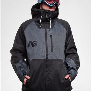 Analog Greed snowboard jacket black/indigo denim